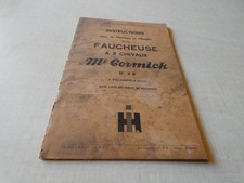 manuel montage emploi liste des pièces faucheuse à 2 chevaux MAC CORMICK n° 8B