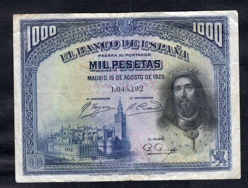 Espagne 1000 pesetas 1928 etat - espagne,
