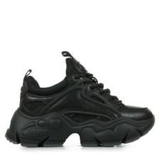 Chaussures Baskets Buffalo femme Binary C Noir Noire Synthétique Lacets