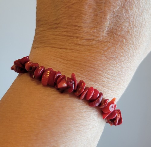 Bracelet perlé corail - perlé, en