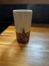 POTERIE DE LA COLOMBE vase rouleau céramique GRÈS émaillé XXème