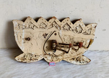 Porte-Clés En Bois En Forme De Lotus Vintage Fait Main Ancien Décoratif WD960