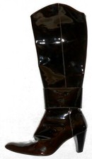 ONE STEP bottes zippées cuir verni brun foncé P 39 TBE