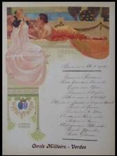 MENU ART NOUVEAU STYLE MUCHA, COGNAC CROIZET - 1904- LITHOGRAPHIE DOREE, VERDUN