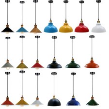 Suspension en métal peint de style industriel vintage Lustre d'éclairage