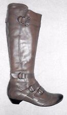 BOCAGE bottes plates zippées cuir taupe P 37 ½  TBE    