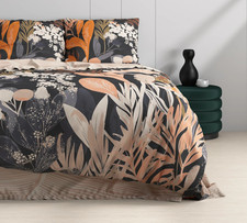 Housse de Couette+Taies d'oreiller 100% Coton 140-200-240x220 Set 2-3 pcs Noir