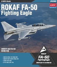 Academy Korea 1/48 R.O.K AIR FORCE FA-50 Fighting Eagle Plane Aircraft Model Kit