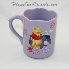 Mug Winnie l'ourson DISNEY STORE Bourriquet et Winnie violet fleur tasse 11 cm 