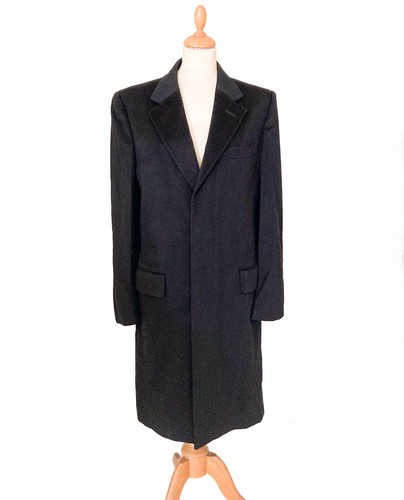 Manteau long noir droit pour