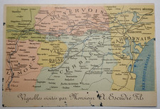 Carte Postale Ancienne, Carte Géographique, Sud Ouest De La Méditerranée,...
