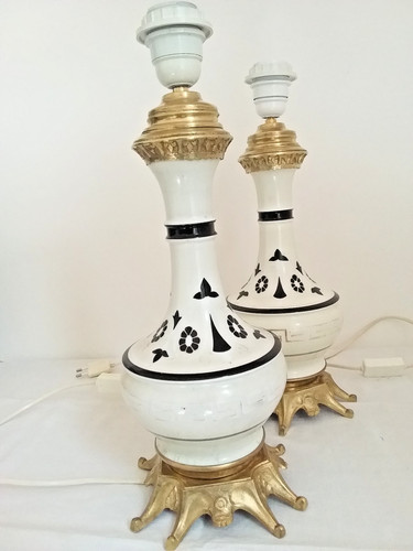 Paire pieds lampes à - paire,