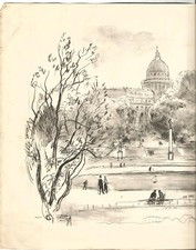 Dessin Le Quartier Latin par Berthold Mahn (Paris  1934) .Idéal à encadrer.N° 7.