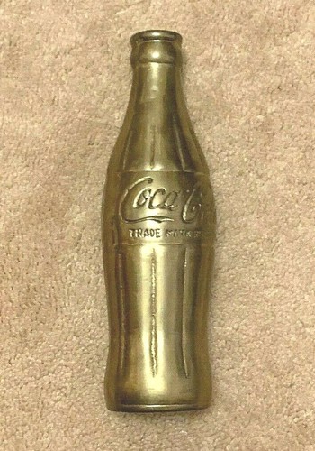 Vintage brass coca - cola, bottle