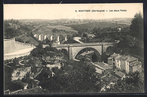 Cpa nontron les deux ponts - deux,