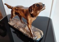 Chien de chasse en platre peint des années 50