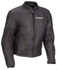 KAWASAKI Veste en Cuir de Moto Veste Motard en Cuir Veste en Cuir de Motard 50