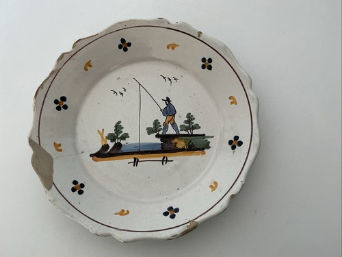 Assiette ancienne faïence - ancienne, en