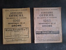 2 ANNUAIRES OFFICIEL  des ABONNÉS au TÉLÉPHONE DRÔME 1948 & 1949