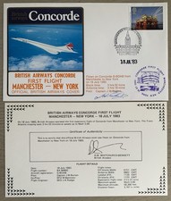 Signed Capt Burton Concorde G.BOAB First Flight, Manchester - New York 18/7/1983