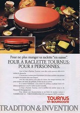 PUBLICITE ADVERTISING 035 1980 TOURNUS four à raclette