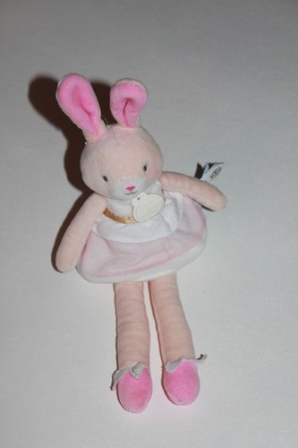 Doudou compagnie lapin rose - et,
