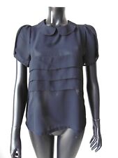 BA&SH Haut Top Chemisier Noir Blouse Noire Manches Courtes T1