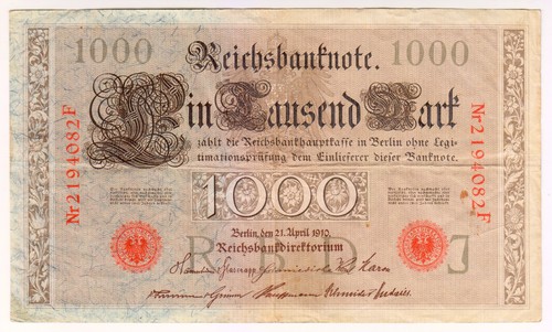 1910 allemagne 1000 mark - 1910,