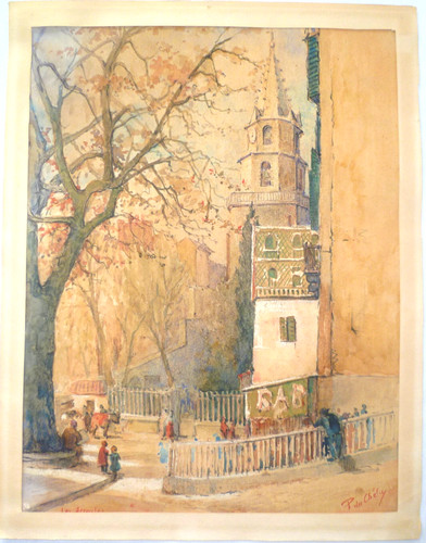 Ancienne aquarelle marseille - aquarelle,