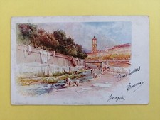 CPA Dos Bleu de 1900 Aquarelle NICE Le PAILLON Signée Louis Ernest LESSIEUX