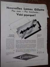 lame GILLETTE + TITO LANDI lampe TITUS publicité papier ILLUSTRATION 1932