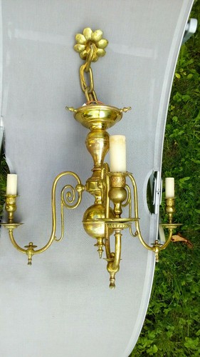 Lustre feux métal doré ou - 3,