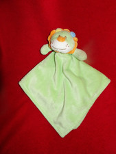 Doudou Plat King Bear Lion Vert Orange Bleu