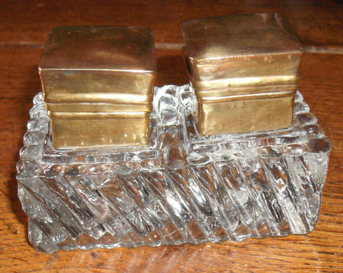 Encrier double verre moulé - double,