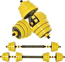 HOMCOM Ensemble d'haltères Courtes ou Longues 20 Kg