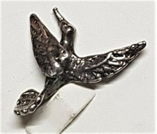 ANCIEN BIJOU PENDENTIF AIGLE COLOMBE ? ARGENT MASSIF / G6