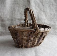 ANCIEN PETIT PANIER D'ENFANT EN OSIER TRESSÉ
