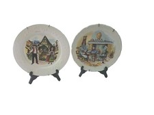 Lot de 2 assiettes décoratives murales – Alsace / Vosges – Anne Ehret Ranupt 