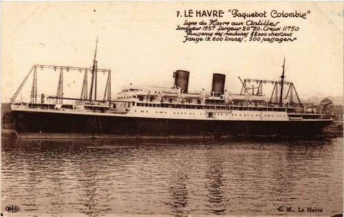 Cpa paquebot colombie ships - ak,