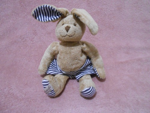 Doudou peluche lapin beige