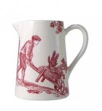 NEW in Box GIEN FRANCE 4 SEASONS Red Ivory Toile CREAMER