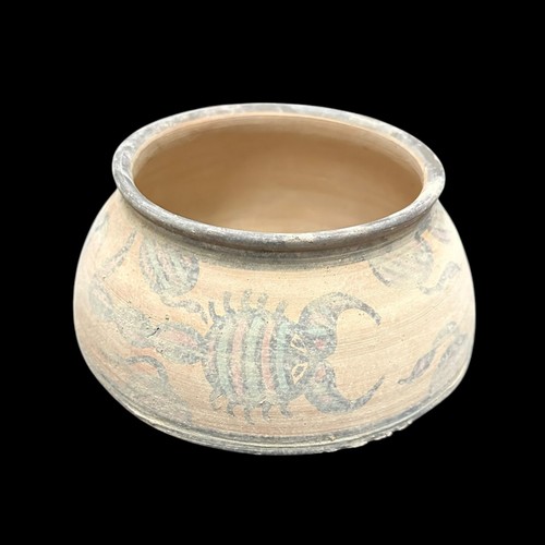 Ancien pot peint - peint, scorpion