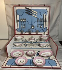 MAGNIFIQUE DÎNETTE DE POUPÉE ANCIEN EN PORCELAINE DE PARIS ÉPOQUE XIX CBGCOFFRET