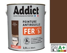Peinture fer glycéro antirouille marron brun normand brillant 2.5L ral 8011 ADDI
