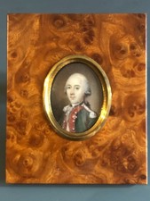 peinture,Miniature Homme Chevalier de Malte?,fin 18 eme siecle