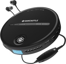 Discman, Lecteur CD Portable, AUX, Anti-Skip, Noir, Oakcastle CD10, TESTÉ