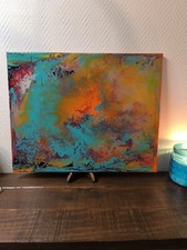 Peinture pouring 40*50 sur toile 100% coton qualité "Mont Marte"