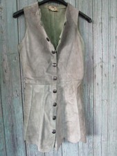 Robe mini vintage année 60-70 femme cuir vert artisanal Créations Yvan Roy 