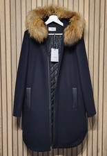 Zapa Manteau En Laine à Capuche fourrure Amovible Taille 38