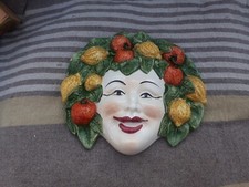 Ancien MASQUE CERAMIQUE D'ART IL FALCO ITALY Handmade Fait Main Venitien Arte